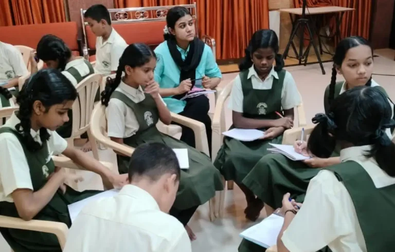 Paper setting by students - Pragnya Bodhini High School