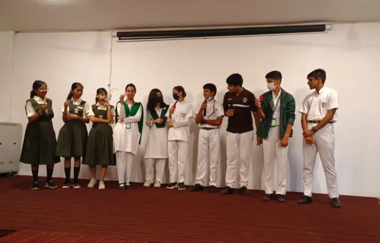 Story weaving with partner school- Pragnya Bodhini High School