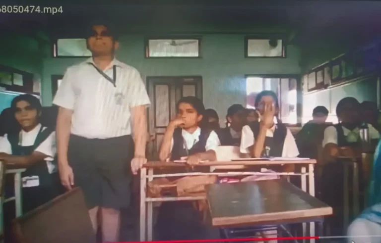 Student performing during presentation- Pragnya Bodhini High School